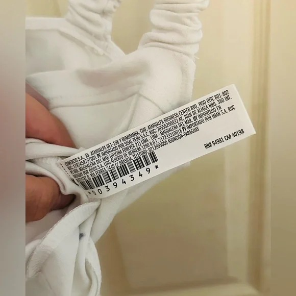 NWT white bodysuit with scrunch tank sleeve corset style size medium - Picture 4 of 5